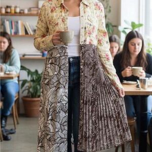 Handmade Floral and Patterned Long Duster